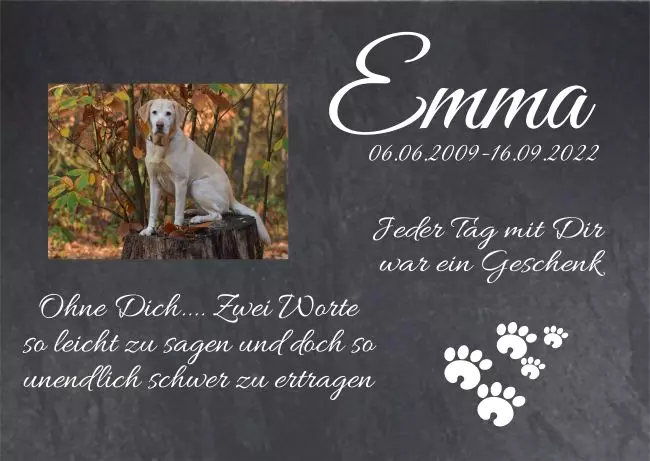 bedrucktGedenktafel Emma Bild