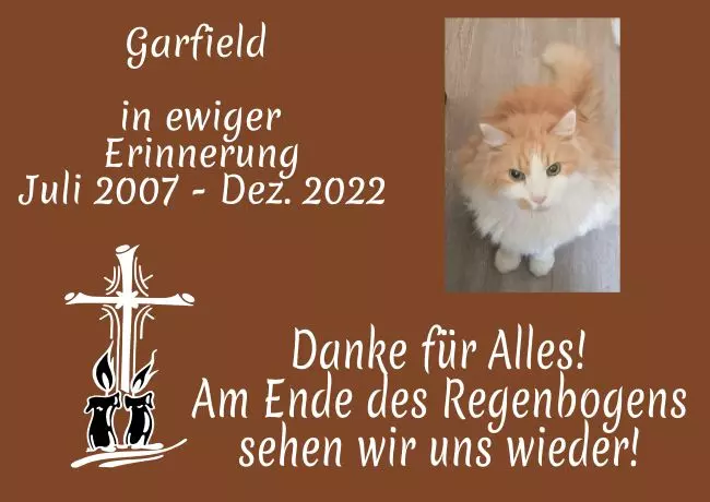bedrucktGedenktafel Garfield Bild